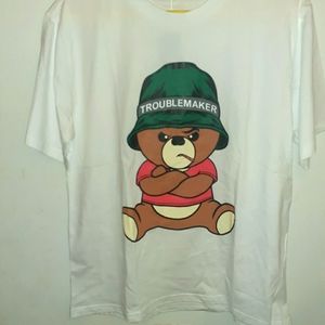 Romwe Men's size Small Troublemaker Bear Shirt NWT
